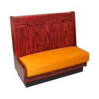 red wood booth with orange seat Crystal Minnesota